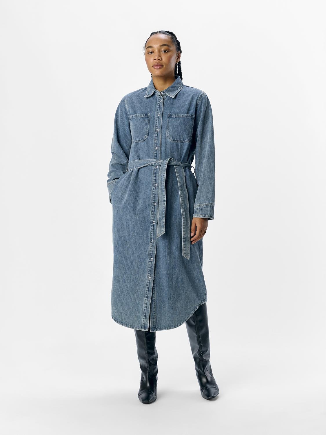 OBJDAYAN Long Dress - Medium Blue Denim - VERO MODA & VILA Bergvik
